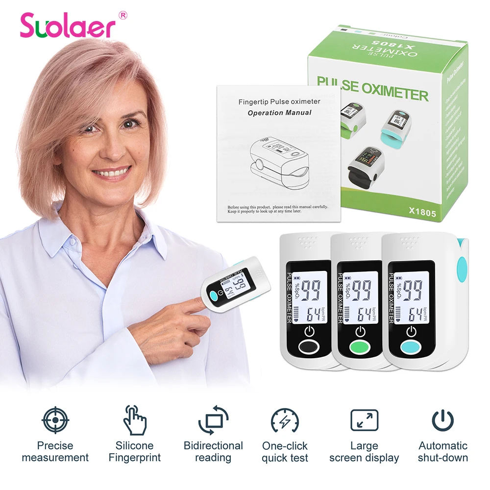 Medical Finger Pulse Oximeter Saturometer Oxygen Saturation Pediatric Oximetro Heart Rate Health Care Blood Pressure Adult Child