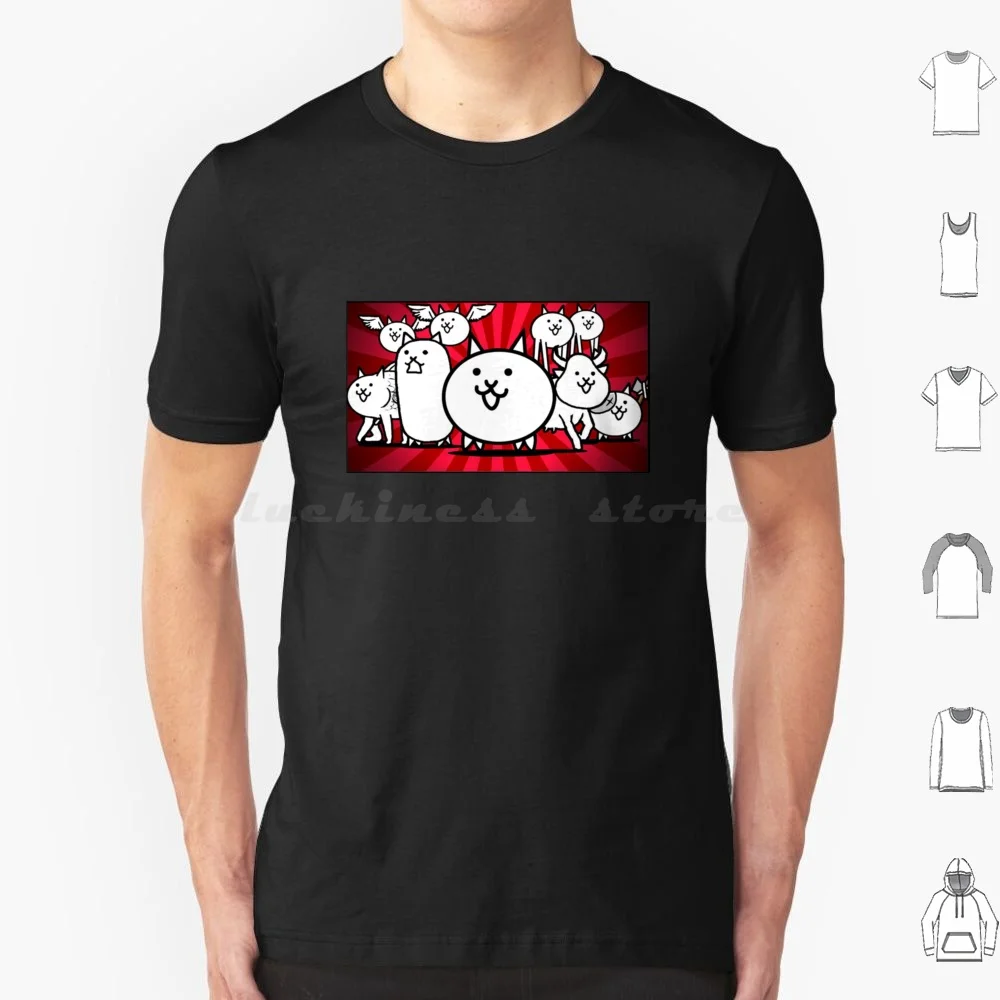 تي شيرت Nyanko Great War Battle Cats مقاس كبير 100% قطن Nyanko Great War Battle Cats #1