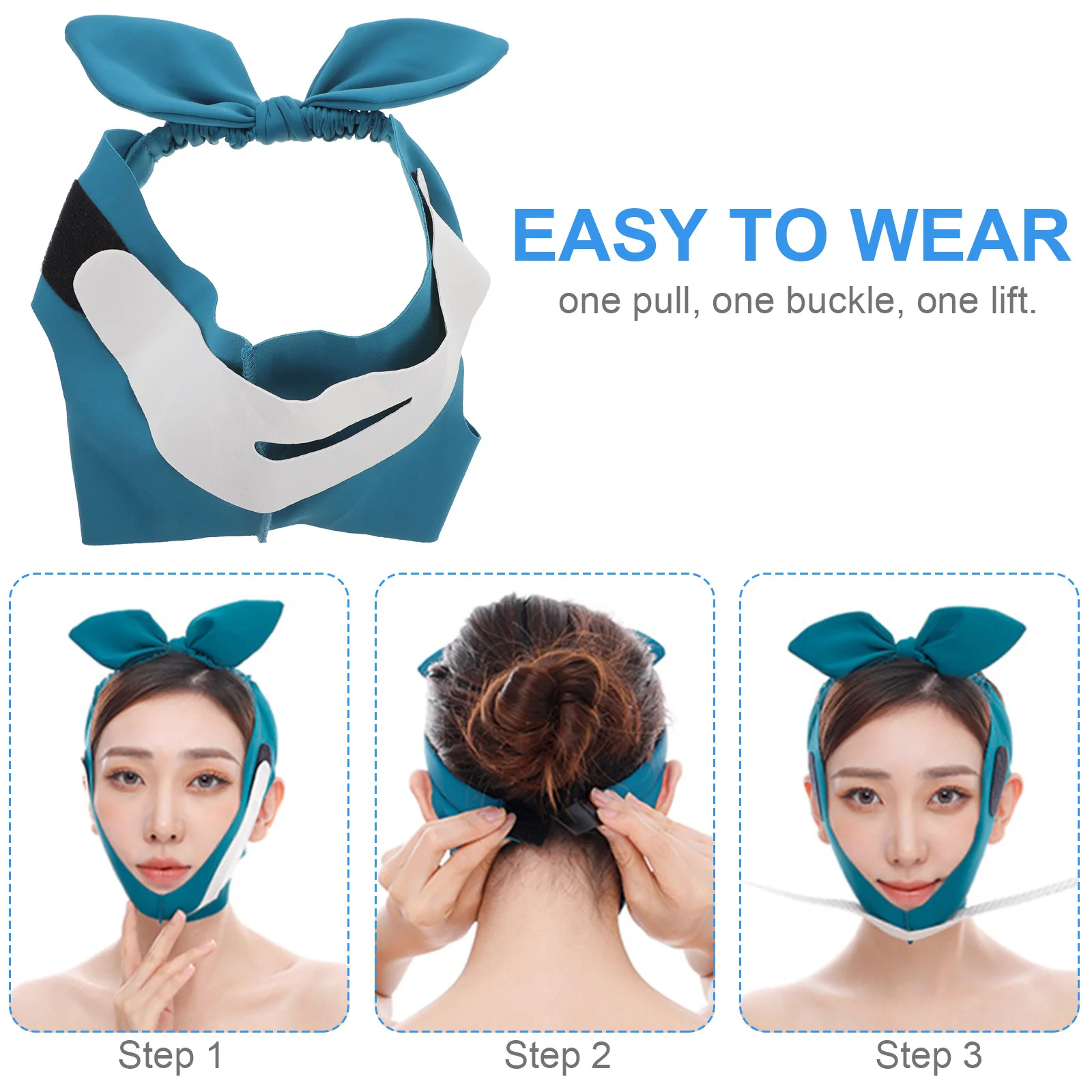 

Face-Lift Strap Far-Infrared Facial Slimming Mask Strap Double Chin Reducer Firming Face-Lifting Band V Face