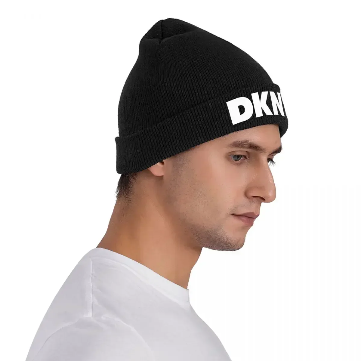 DKNY LOGO Knitted Bonnet Caps 100% Acrylic Fashion Keep Warm Hats