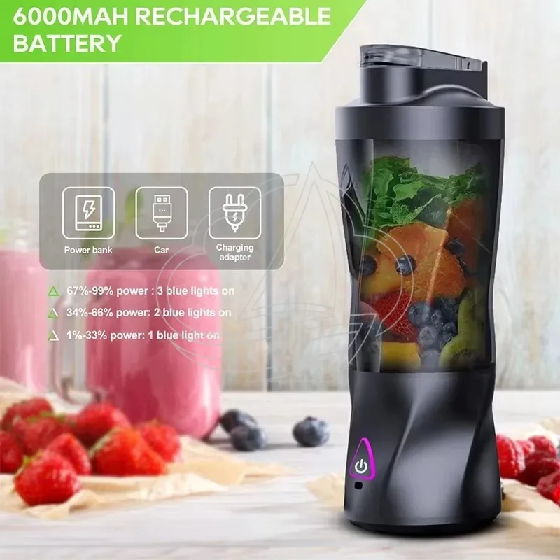 700ML Portable Electric Juicer USB Rechargeable Fresh Fruit Blender Smoothie Mixer Outdoor Cup
