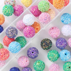 20 Sparkling Water Diamond Beads 16Mm - Sparkling Disco Balls and Thick Bubblegum Crystal Balls, Suitable for Mixing Colors in