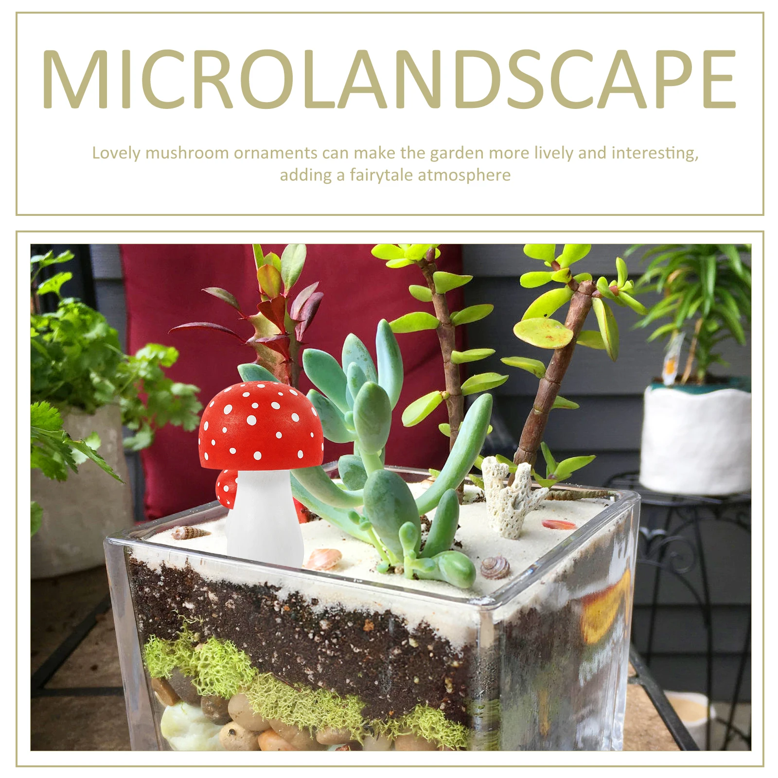 

Adorable Wooden Mushroom Decor Exquisite Craftsmanship Perfect Size Home Garden Bookshelf Landscape Decoration