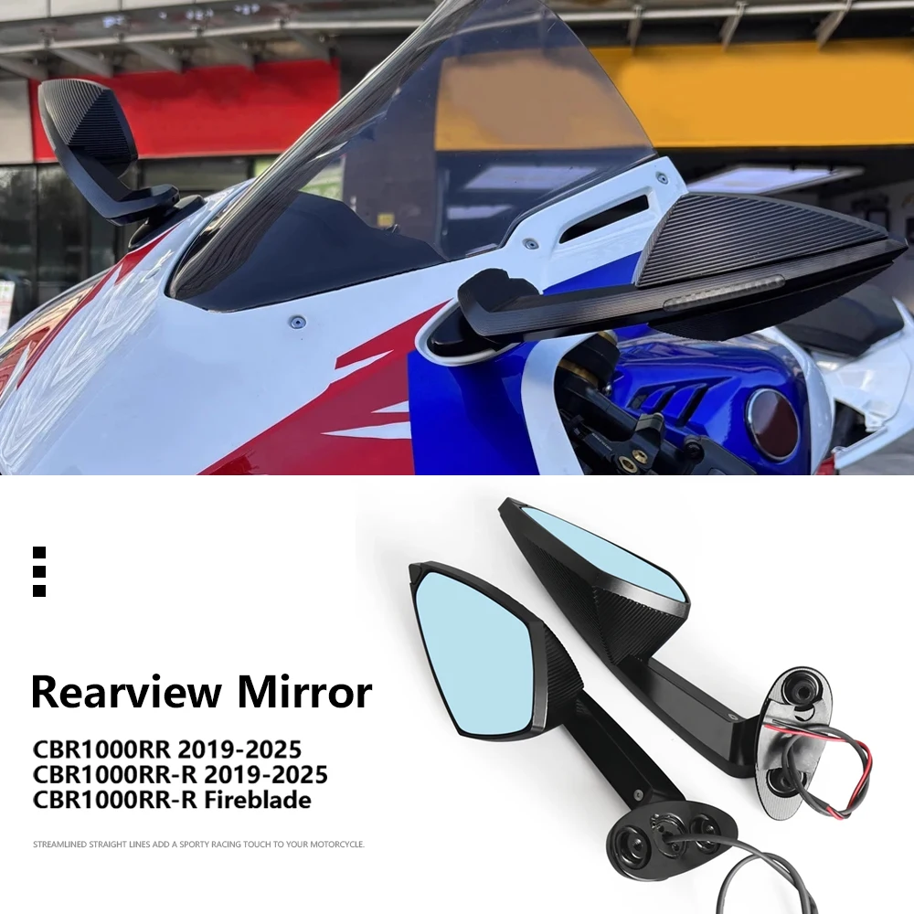 

Motorcycle For Honda CBR 1000 RR-R RR 2019-2025 CBR1000RR CBR1000RR-R Fireblade 2021 Rearview Mirrors With Turn Signals LED Kit