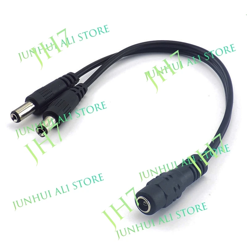 Security Camera 1DC Female To 2 Male plug Power Cord Adapter Connector Cable Jack Splitter For RGB Controller LED Strip