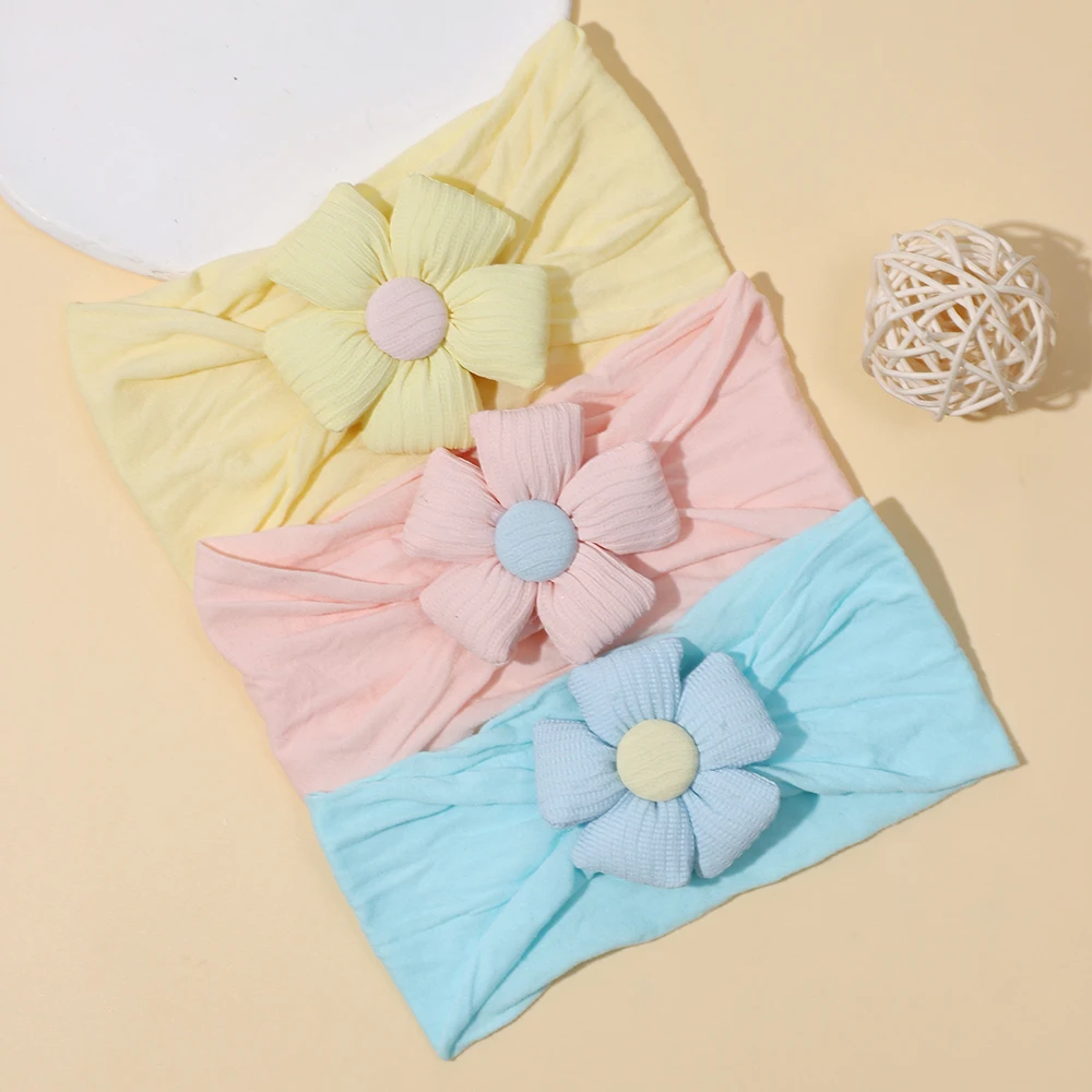 Girl Baby Solid Colors Cute Flower Hairband Soft Simplicity Headband Fashion Boutique Headwear Children Hair Accessories