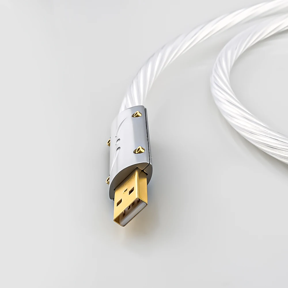 Hifi Top quality Silver Plated+ Viborg USB Cable High Quality Type A to Type B Hifi Data Cable For DAC