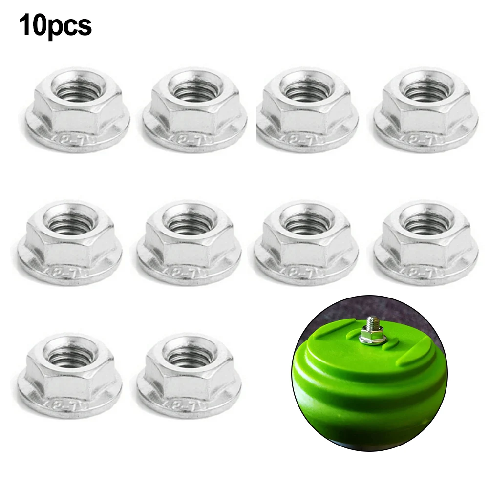 

10 Pcs Lawn-Mower Fixing Nuts Protective Gasket M5 Screw Thread For Electric Cordless Grass Trimmer Garden-Tools Accessories