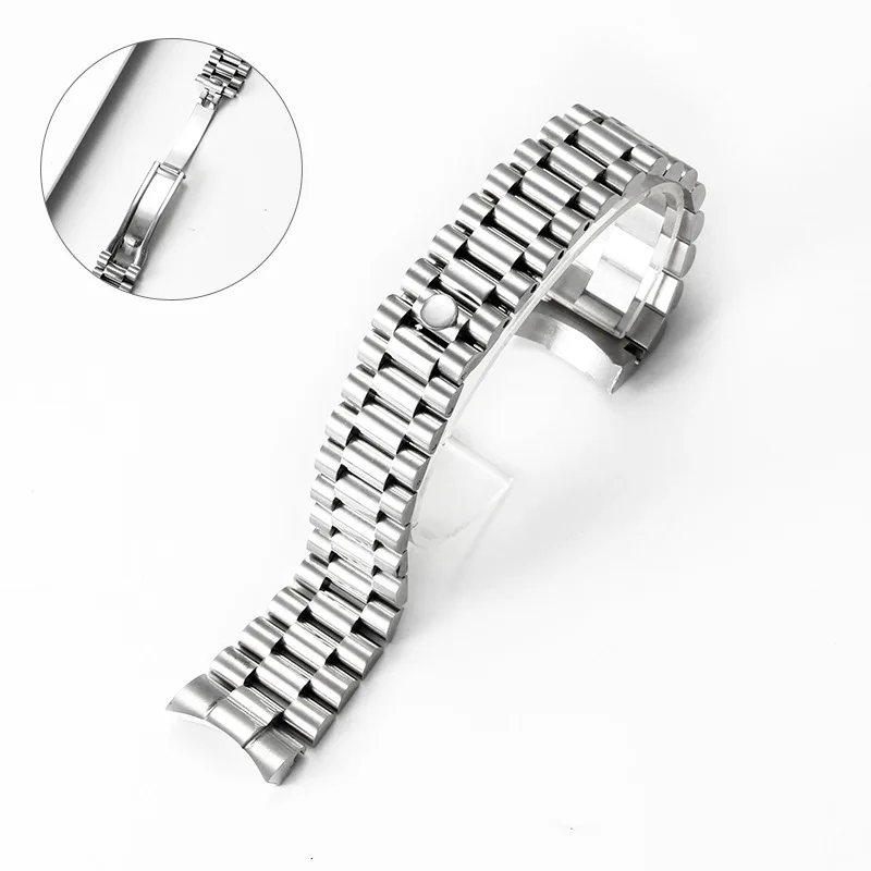 Solid Stainless Steel Watchband 316L President Wrist Bracelet Strap13mm 17mm 20mm 21mm  for RLX Oyster Perpetual Date Just