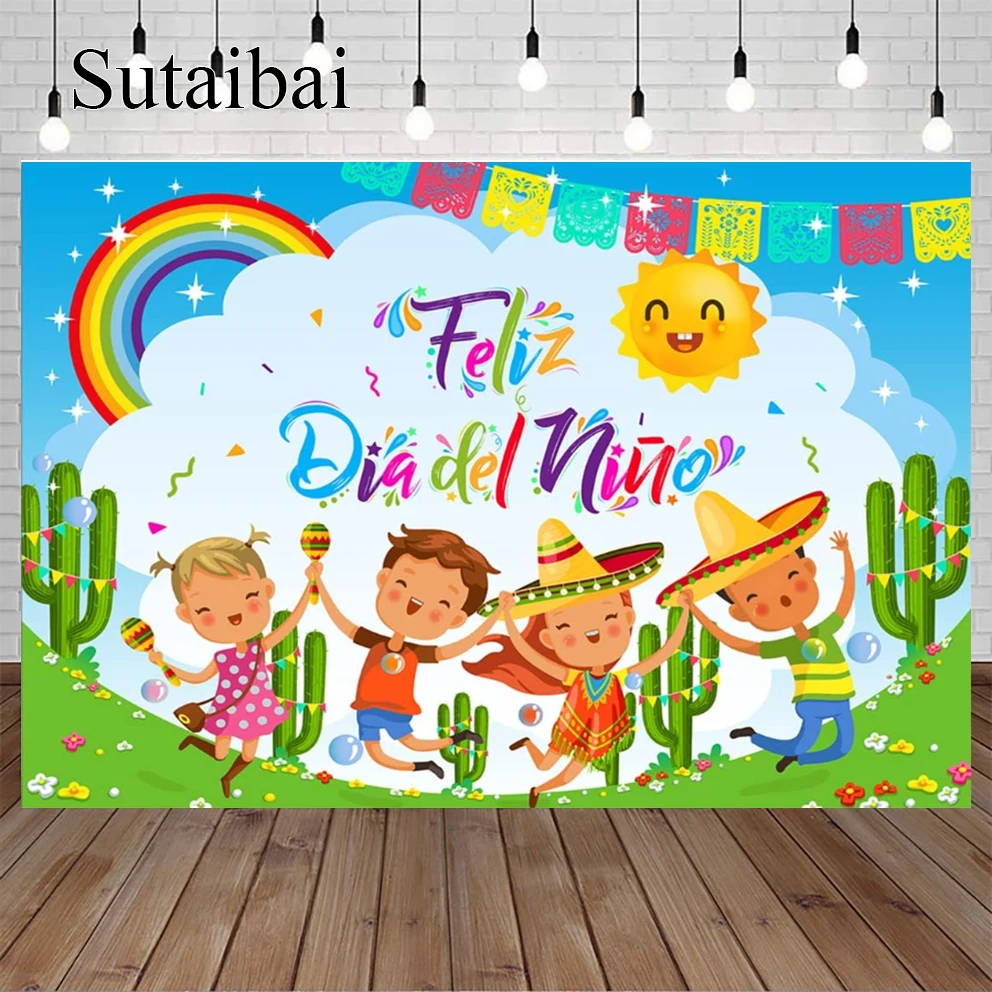 Feliz Dia Del Nino Backdrop Children's Day of Mexico Photography Backdrop for Kids Feliz Día Del Niño Background Decorations