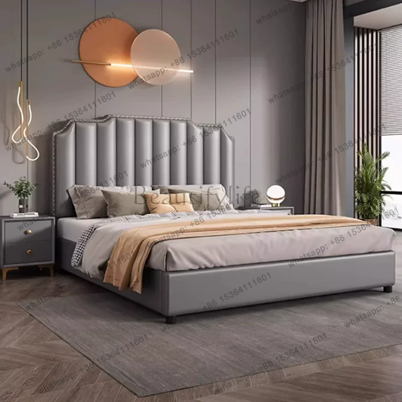 FG Double Bedroom Bed Children Luxury Modern Baby Floor Wooden Girls Design Sleeping Bed Princess Letto Matrimoniale Home Furnit