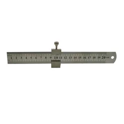 Aço inoxidável Régua de Medição, Carpintaria Gauge, Réguas Escala reta, Clip Stop Fence, Precisão Marcação Gaps Stopper Tool, 15cm