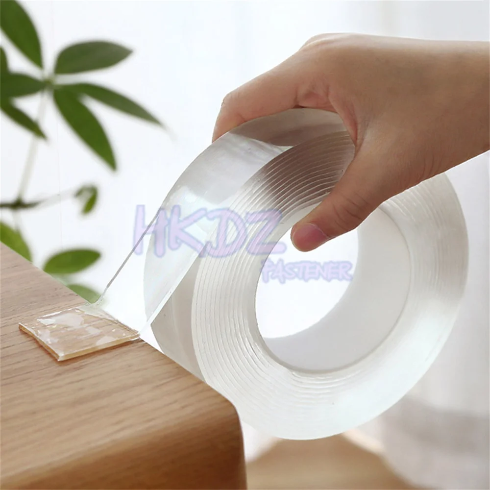 Double Side Tape Feature Waterproof Wall Stickers Reusable Heat Resistant Bathroom Home Decoration Tapes Transparent Nano Tape