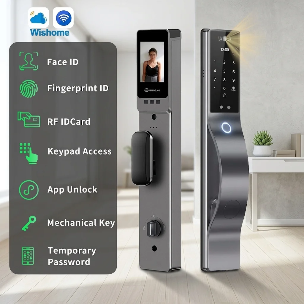 Wishome Original Smart Door , 3D Face Recognition Fingerprint Password Keyless Entry