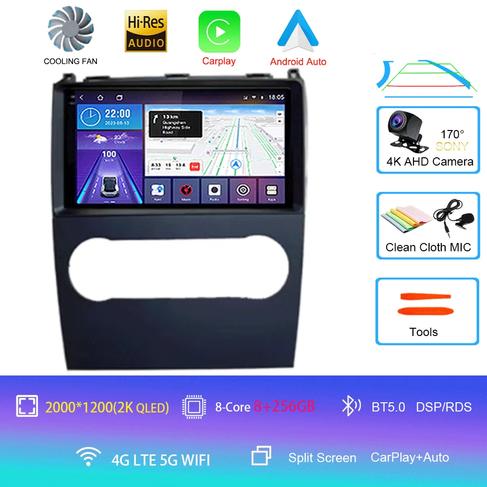 Voor Mercedes Benz B200 EEN B Klasse W169 A160 A180 A200 A220 2009-2012 Android 15 GPS Autoradio multimedia Head unit BT Radio 4G
