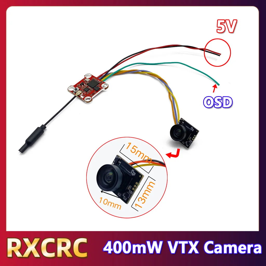 RXC 5.8G 400mW VTX 1200tvl Camera ,FPV 5-inch Video monitor Transmission and Receiver suit ,for FPV Long Range Fixedwing Drones