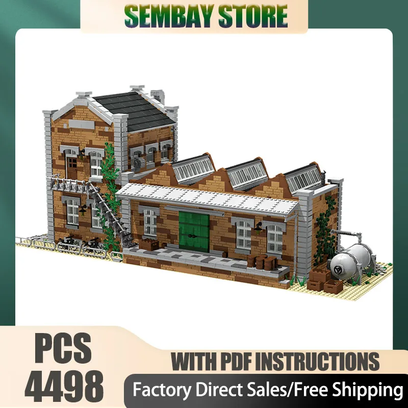 

City Street View Moc Building Bricks Modular Sawtooth Shed Model Technology Blocks Christmas DIY Toy Construction Holidays Gift
