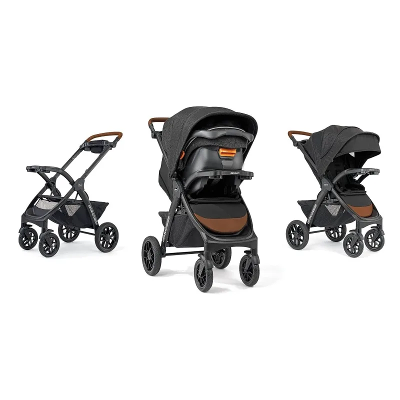 Bravo Primo Trio Travel System, Quick-Fold Stroller with Chicco KeyFit 35 Zip Extended-Use Infant Car Seat and Stroller Combo