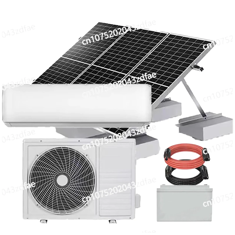 Intelligent 9000 12000 18000 24000 37500 BTU Solar Air Conditioner Battery Powered Smart On 0ff Grid DC 48VSolar Air Conditioner