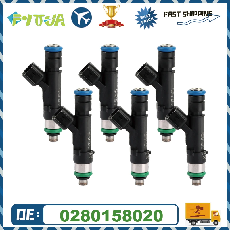 

4/6pcs Fuel injector 0280158020 For Dodge Dakota Jeep Nitro Ram 1500 Liberty Raider 3.7 04-12 53032701AA