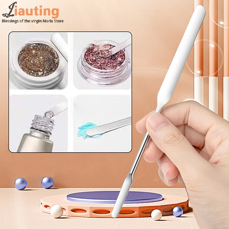 Nail Art Eye Shadow Cream Stirring Rod Stainless Metal Gel Stirring Tool Spatula Pin Nail Accesories And Pigments Mixing Tools