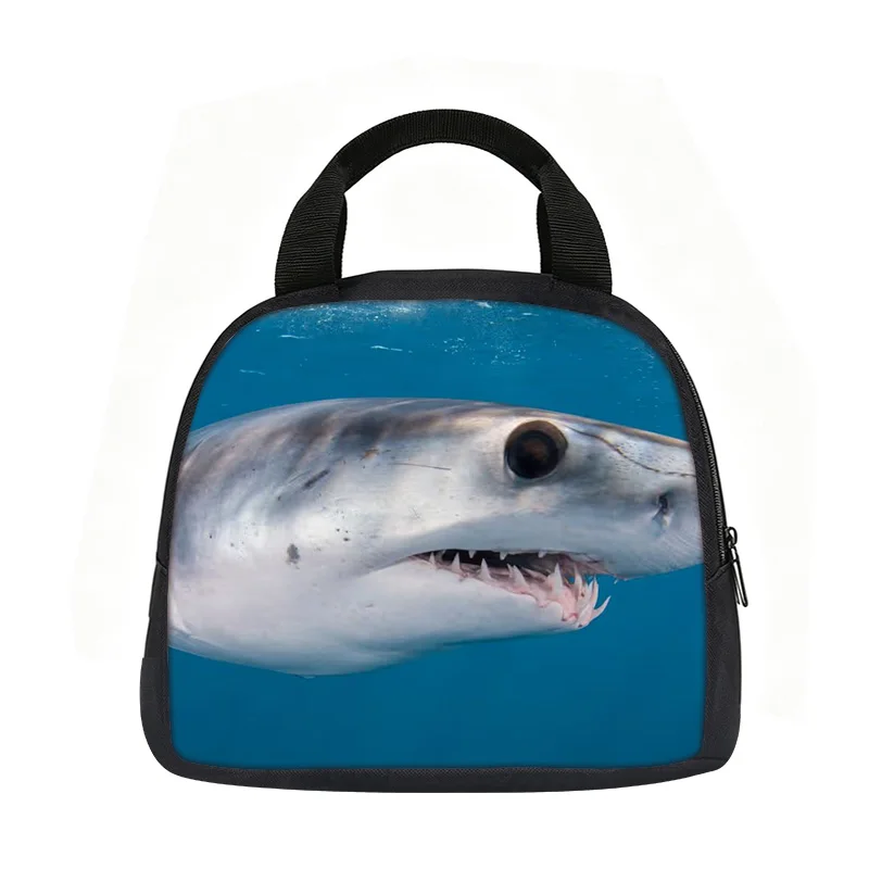 Shark Student Bento Food Container Bags Reusable Thermal Cooler Lunch Box Handbag Insulated Lunch Bag Suitable for Food