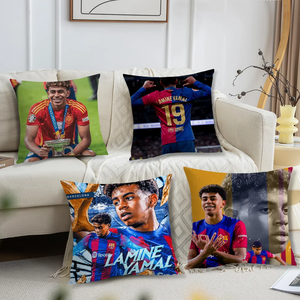 Sports Football L-Lamine Y-Yamal cushion cover Living Room Headboard Bedroom Office Cushion Cushion Sofa Nap Time Pillow Case