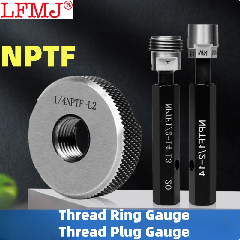 

Pipe Thread Plug Gauge Thread Ring Gauge NPTF 1/16-28 1/8 1/4 3/8-19 1/2-14 3/4 1'' L1 L2 L3 Measure Tool 1pcs