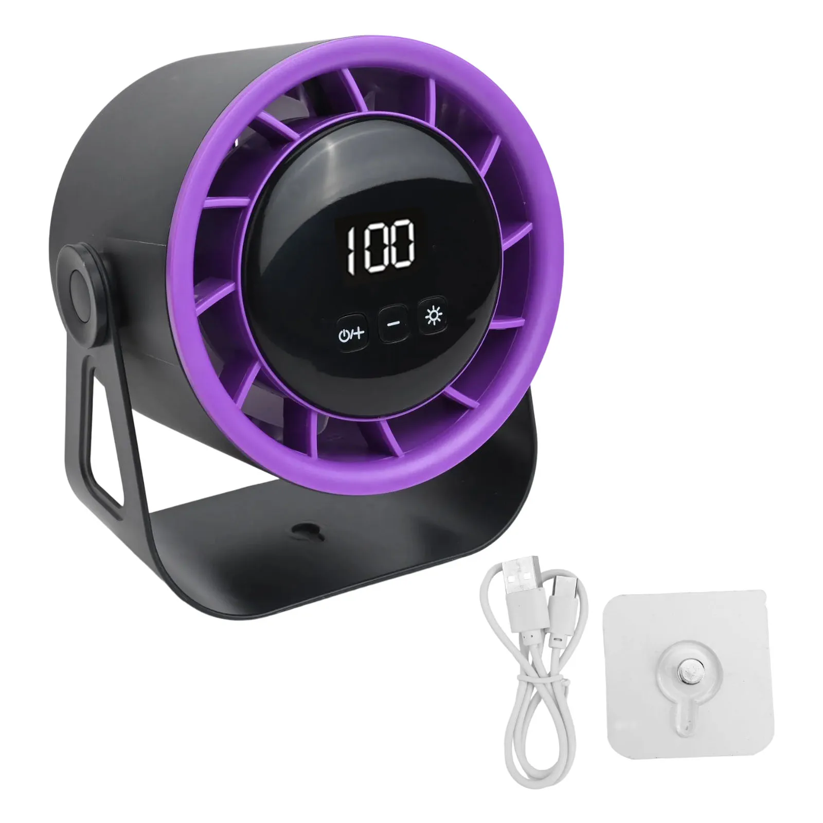 100-Speed Fan 4000 MAh Fan Real-time Battery Level Display Silent Operation For Bedrooms Versatile Usage For Wall Mounting