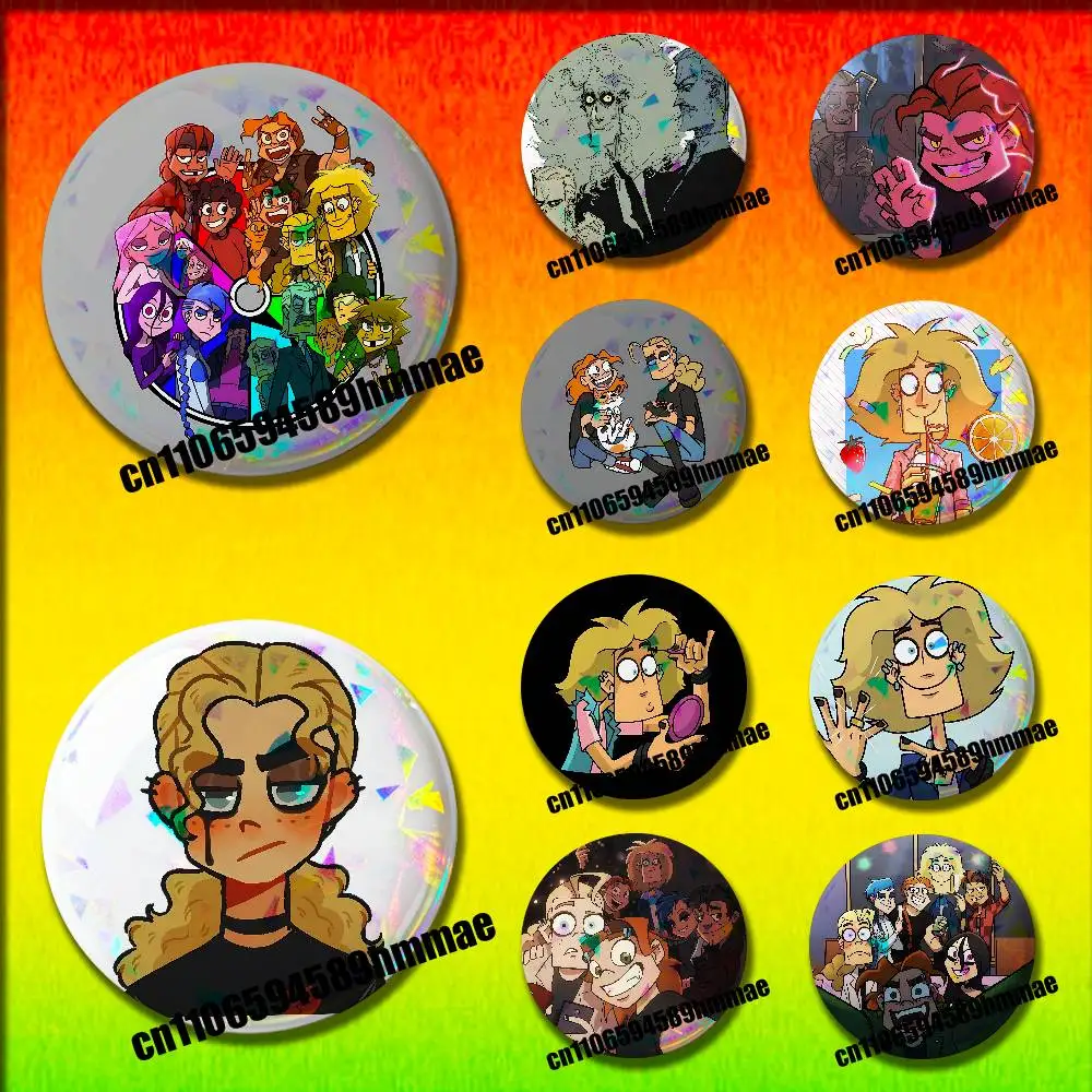 

M-Metal Family Glam Heavy Dee Pins Insignia Badge Pin Cover Emblem Round Ornament 75mm Cosplay Brooch Button