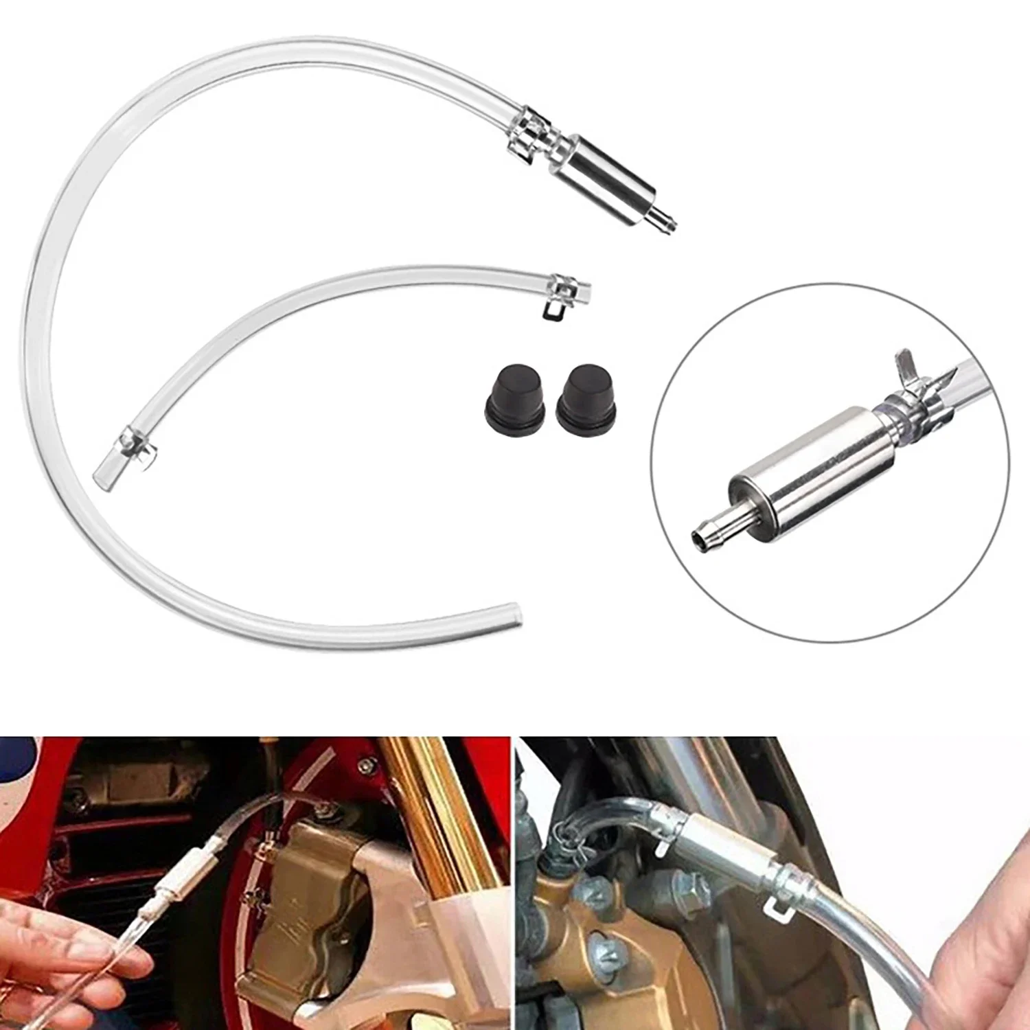 Motorcycle Fuel Petcock Hose w/ One Way Check Valve Durable Rubber Leak-Proof Easy Install for ATV Dirt Bike Fuel Shut Off