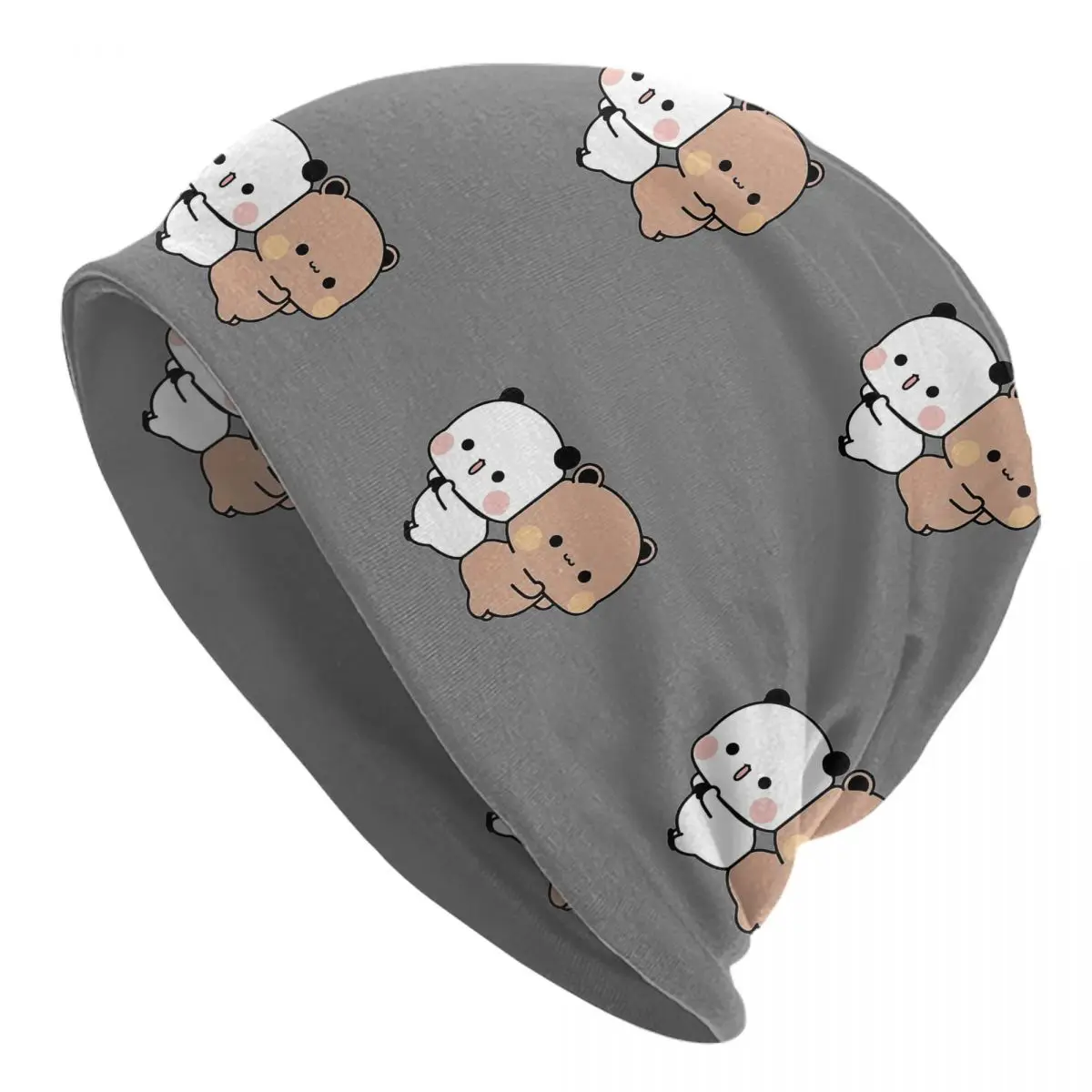 Cute DuDu Bear And BuBu Panda Couple Unisex Adult Beanies Caps Knitted Bonnet Hat Warm Fashion Autumn Winter Skullies Hats
