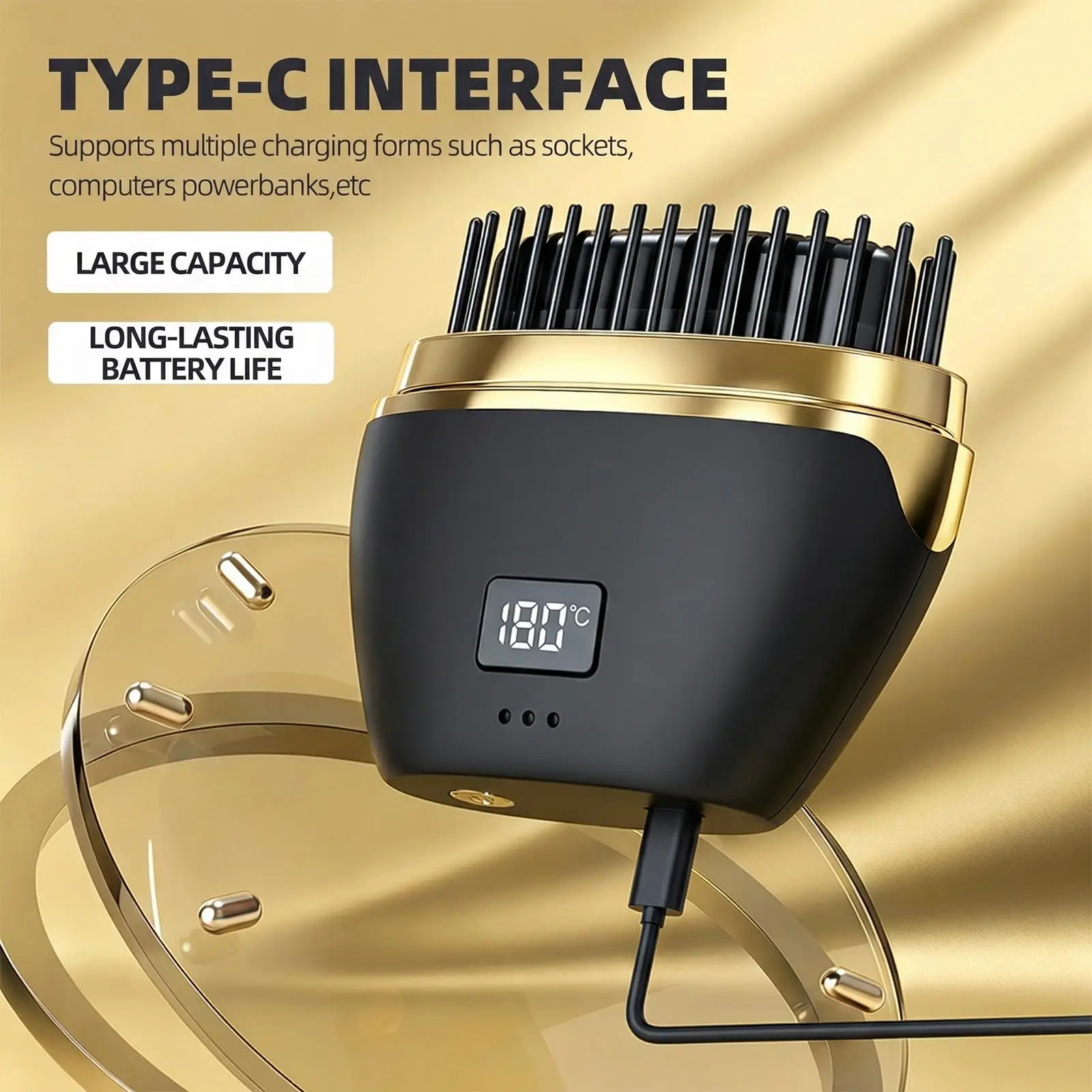 2026 Mini Hair Straightener Rechargeable Wireless Portable Hair Straightener Brush Anti Scald Shell Lightweigh for Travel Gift