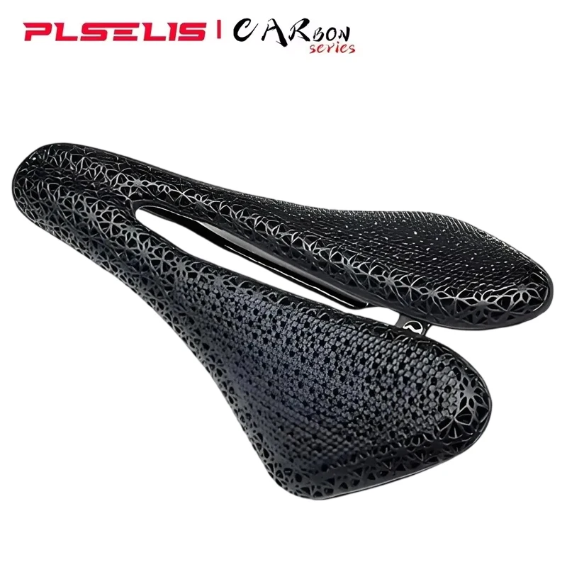 

PLSELIS Bike saddle popular road mountain bike carbon fiber 3D printing hollow breathable high-strength short nose comfortable