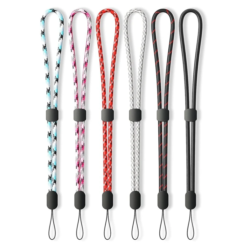 Hand Wrist Strap Lanyard, 6 Pack Adjustable Colorful Nylon Hand Wrist Straps For Gopro, Camera, Keys, Keychain, Phone, A Durable