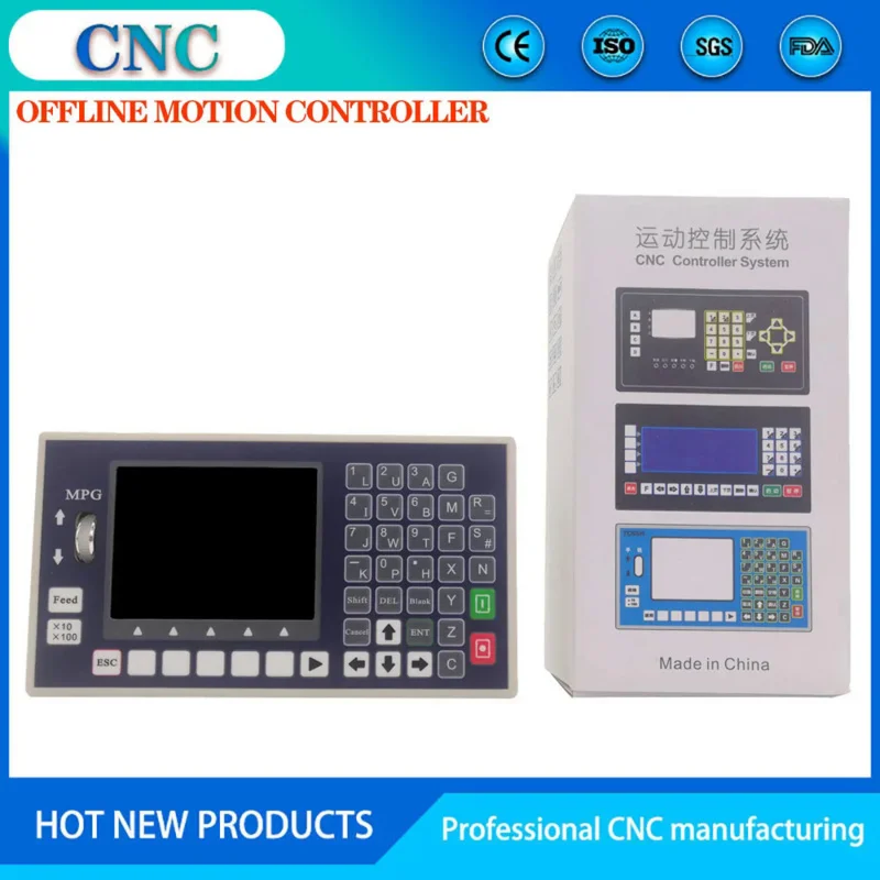 4-axis CNC motion system U disk G code spindle control panel MPG independent lathe milling machine controller