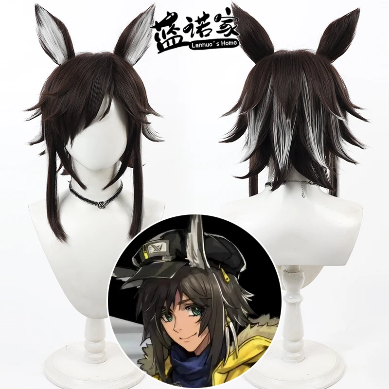 

Аниме Arknights Courier Cos, парик для косплея, Хэллоуин, карнавал, реквизит для вечеринки, синтетические волосы, термостойкое волокно + шапочка для парика