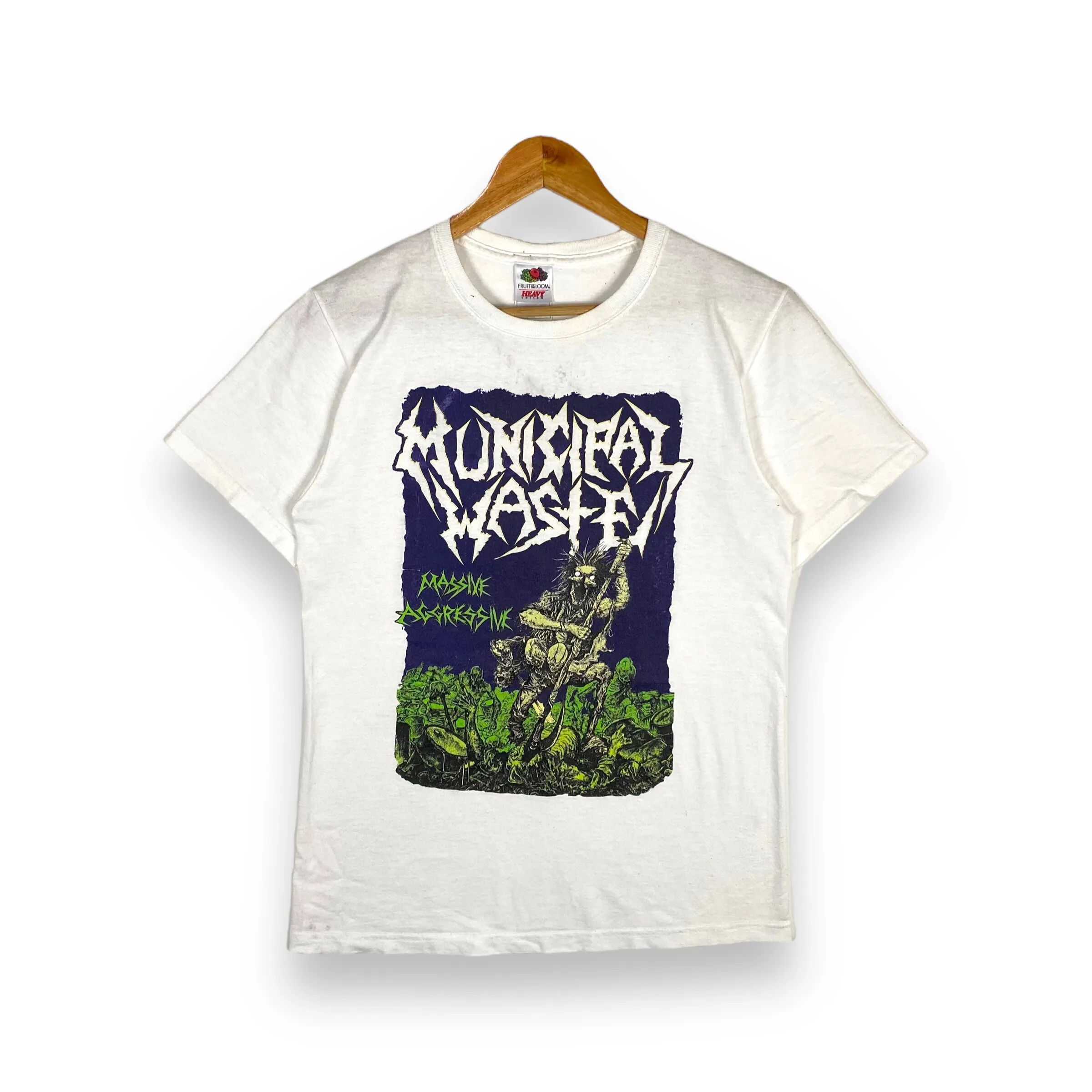 

Rare Vintage Municipal Waste Band T Shirt Massive Aggressive Promo Album Tour Small Size