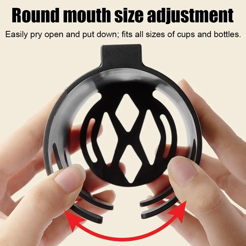 Universal Stroller Cup Holder Bicycle Bottle Rack Adjustable Wheelchair Drink Holder Black Plastic Walker Beverage Support view 5