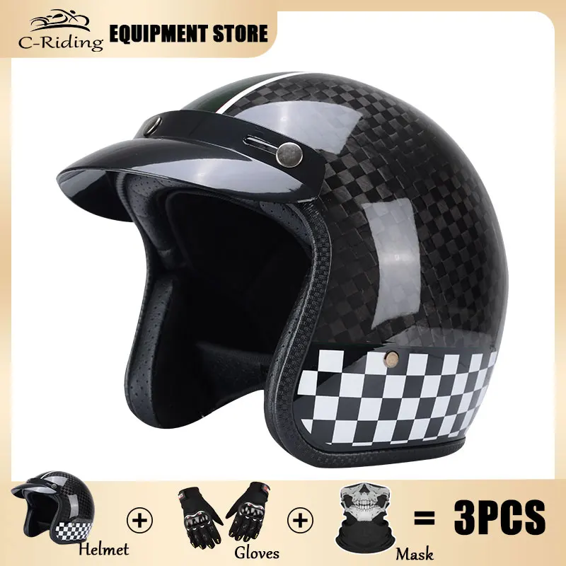 

Motorcycle Helmet Retro Casco Moto Half Helmet German Summer Moto Helmet Motocross Motorbike DOT Certification Casque