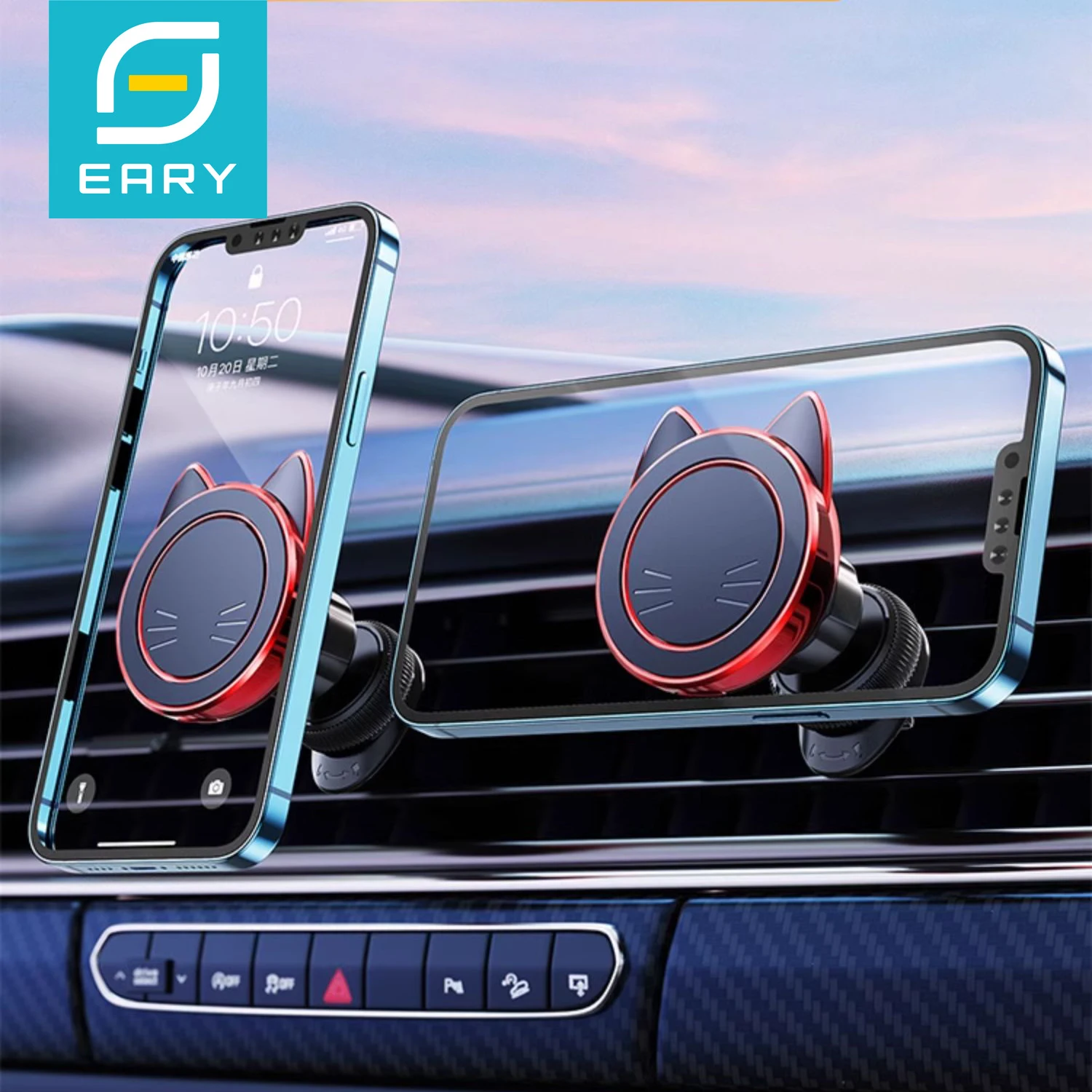 

Eary Wireless Car Charger 15W Fast Charging Cell Phone Holder Mount Vent for iPhone 17 16 15 14 Pro Max Air Samsung S25 S24 S23