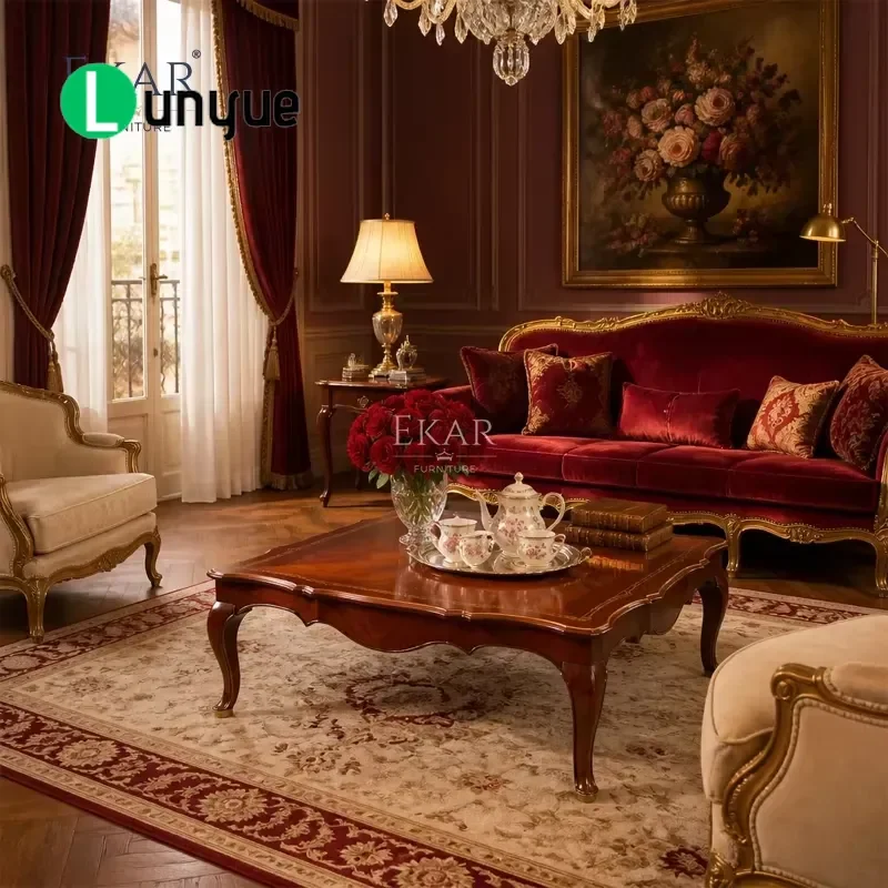 Starburst Coffee Table French Fan Shaped Dining Table Oval Floral Ornaments Deluxe Living Room Bedroom Furniture Home Decor