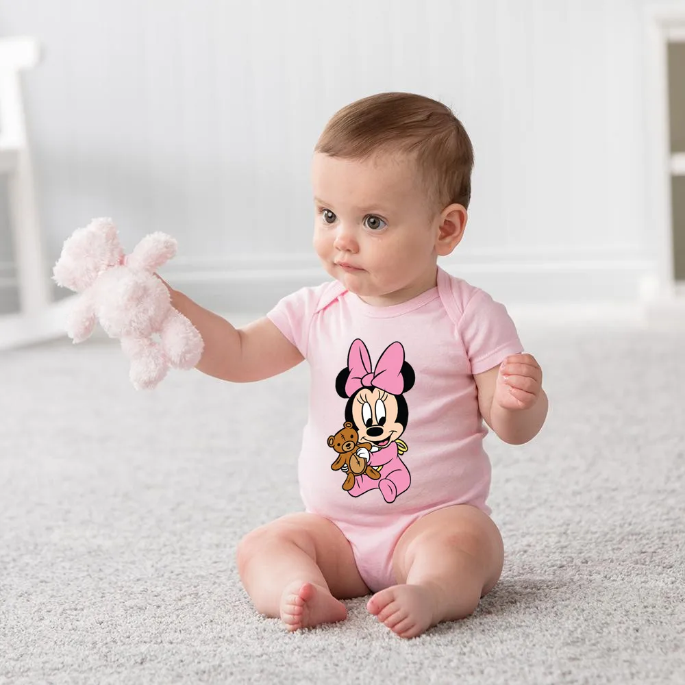 Katoenen baby minnie mouse romper disney esthetische cartoon pasgeboren baby meisje kleding mode zoete stijl baby bodysuit