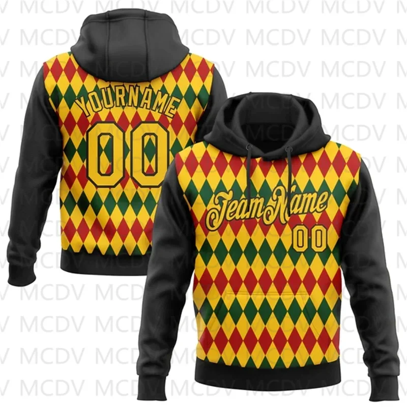 

Custom Black Yellow 3D Pattern Design Black History Month Sports Pullover Sweatshirt Hoodie