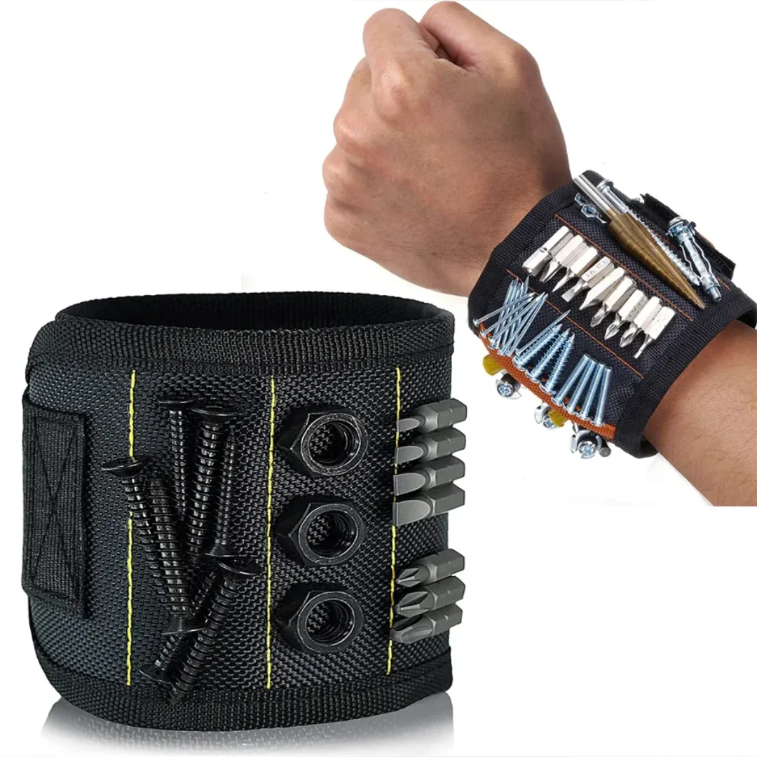 Gelang Magnetik untuk Menahan Sekrup, Mata Bor, Sabuk Penahan Alat di Pergelangan Tangan dengan Magnet Kuat, Gadget Keren untuk Pria, Wanita