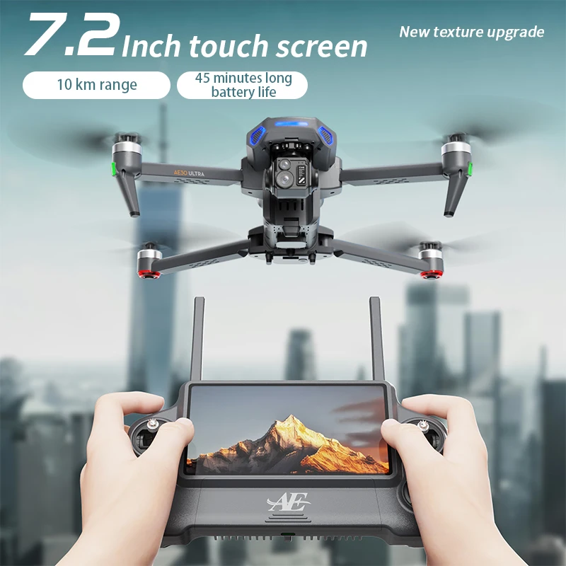 AE30 Drone With 8K Camera 3-Axis Gimbal Obstacle Avoidance Touch Screen FPV Professional GPS Dron Brushless Foldable Quadcopter view 4