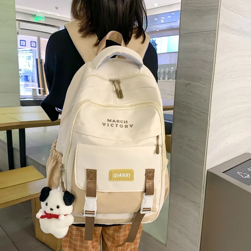 Ladies Kawaii Fashion Nylon Waterproof Laptop Student Book Bag Women's College Backpack Girl School Bags Female Travel Cute Tren