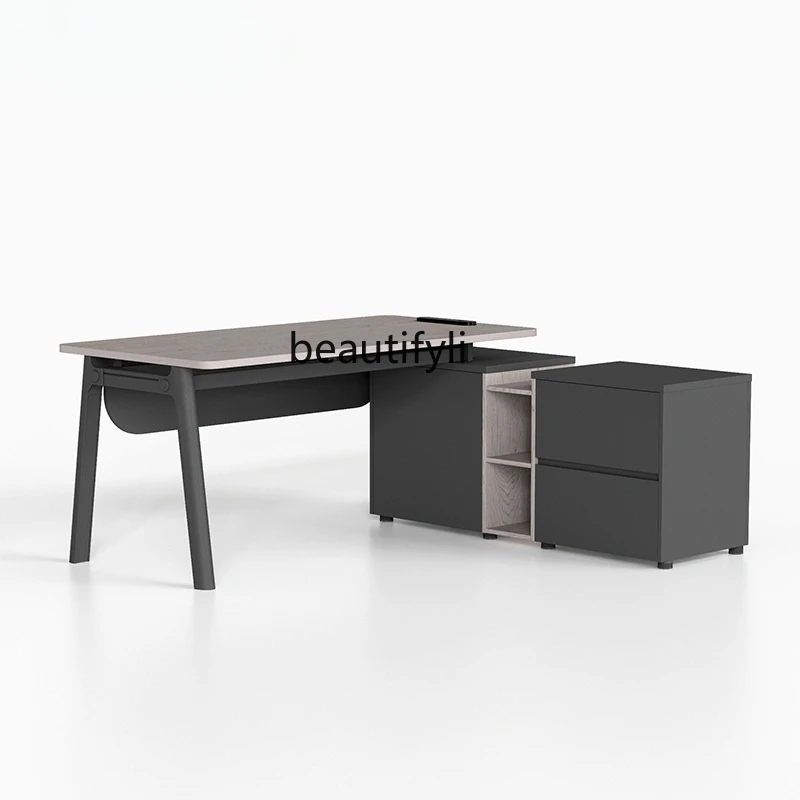 

Simple Modern Executive Manager Desk Executive Desk President Office Desk and Chair Combination