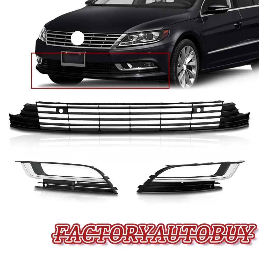 

Для Volkswagen VW CC 2013-2017 годов выпуска, 4-дверный, хромированная нижняя решетка бампера, накладка на противотуманные фары