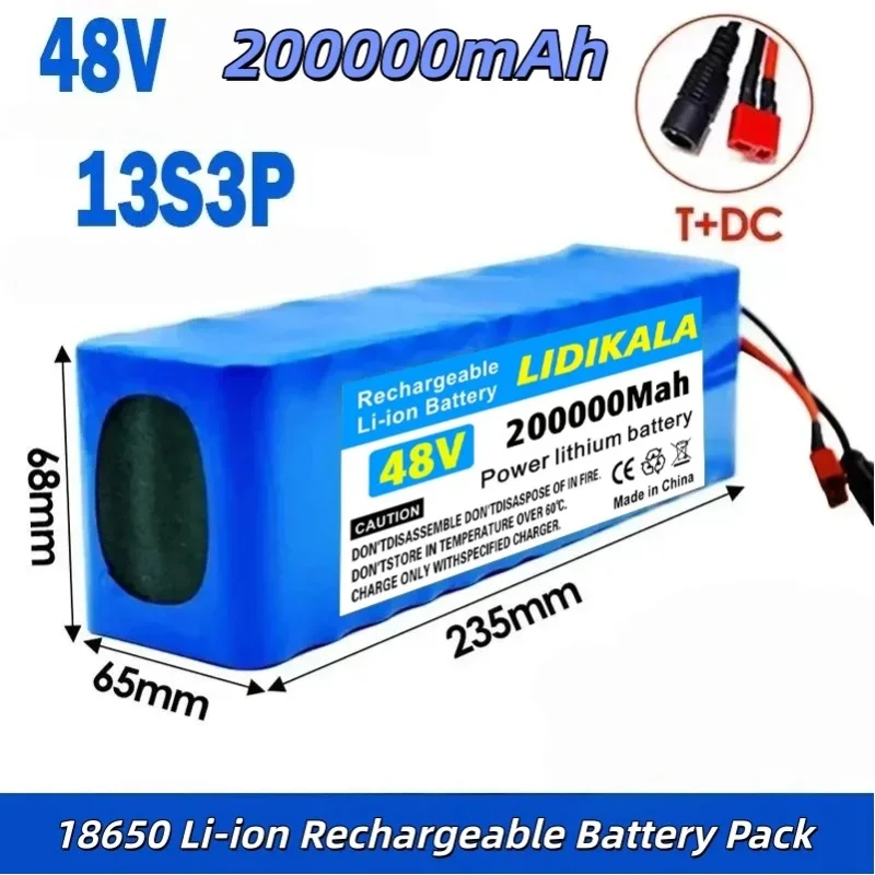2026 Neuer 48V 200Ah 2000W 13S3P DC/T Lithium-Ionen-Akku Geeignet für 48V-Motoren mit BMS